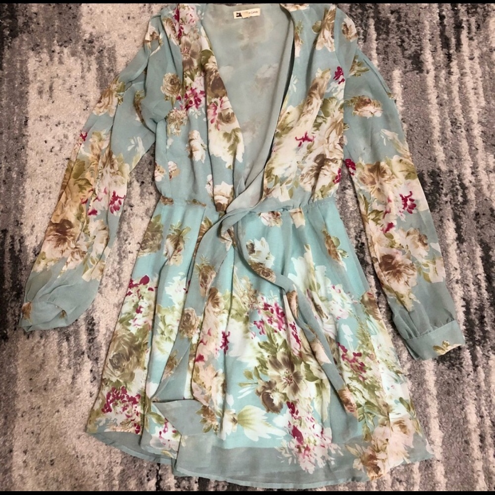Lulus Blue Floral Dress